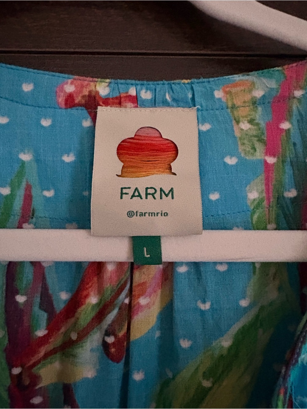 FARM Rio Turquoise Tropical Banana-Print Mini Dress EUC - Picture 4 of 5